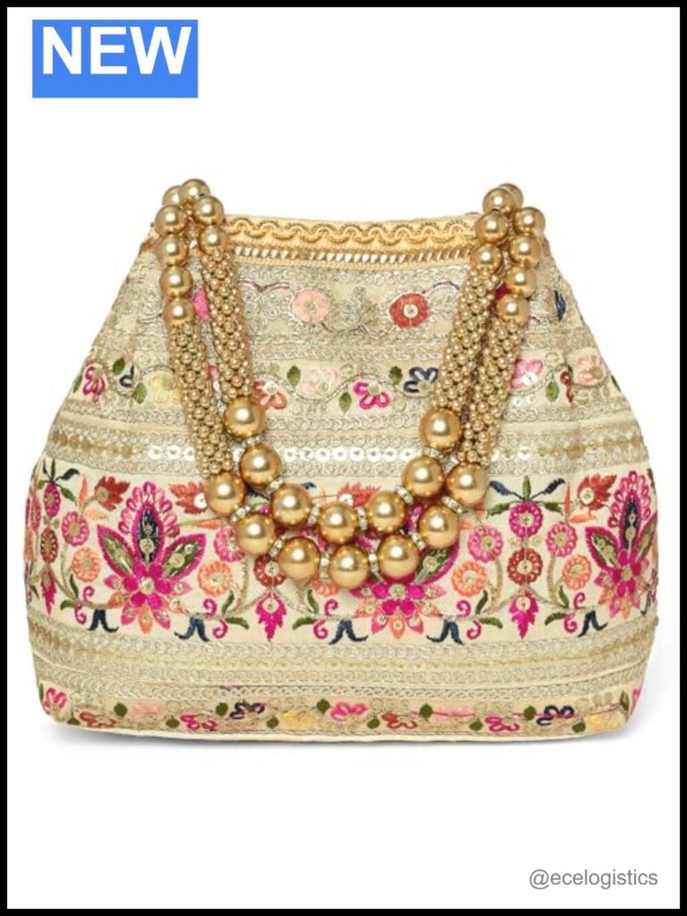 Embroidered Potli Bag Handbag Wristlet Evening Clutch for Women